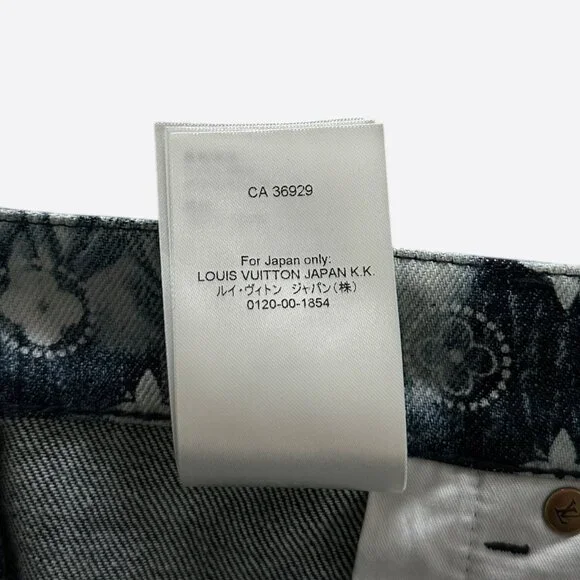 Louis Vuitton Blue Bleached Bandana Monogram Denim Shorts